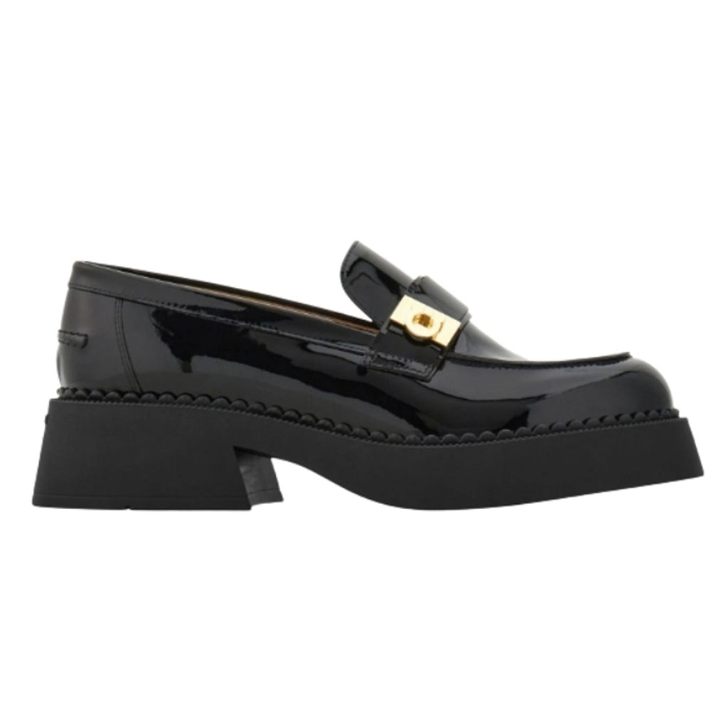 Ferragamo Caminia Patent Gancini Chunky Loafers  9 26.5cm Woman Men