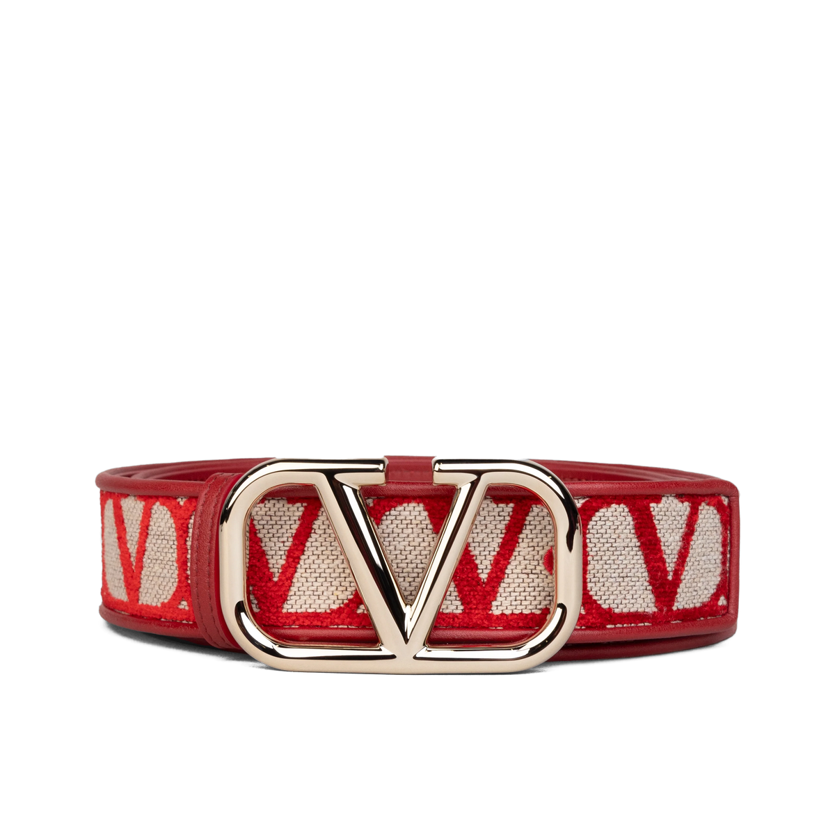 NWT VALENTINO VLogo Reversible Belt Red 80 Toile Iconographe Unisex