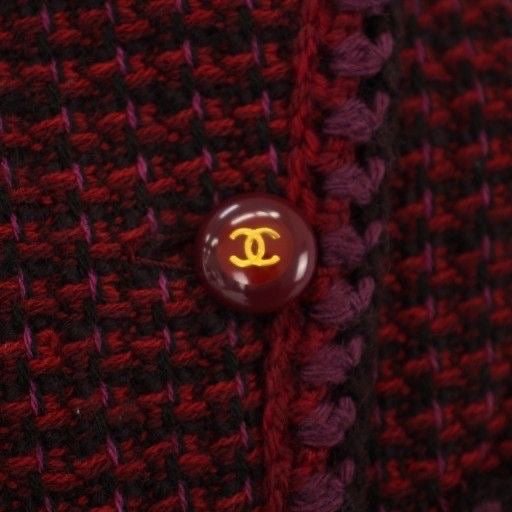 Chanel Tweed Jacket Blazer Red Size 36