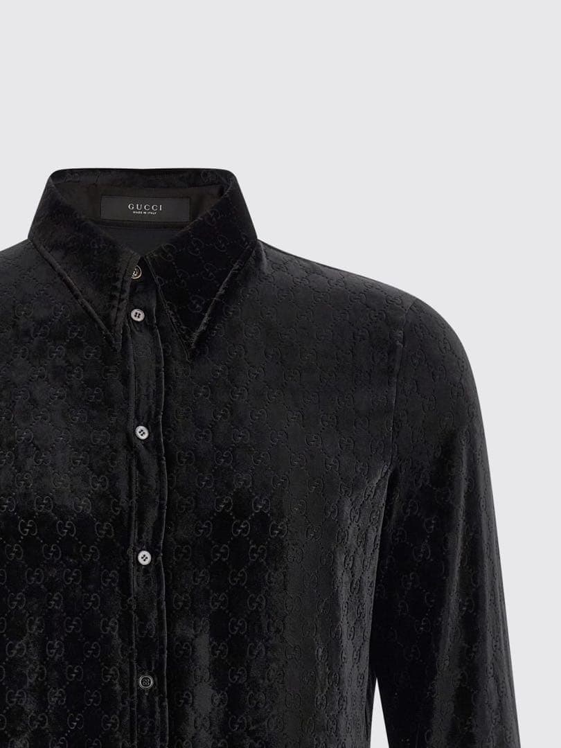 Runway 26SS Stretch GG velvet Velour devoré shirt blouse 52