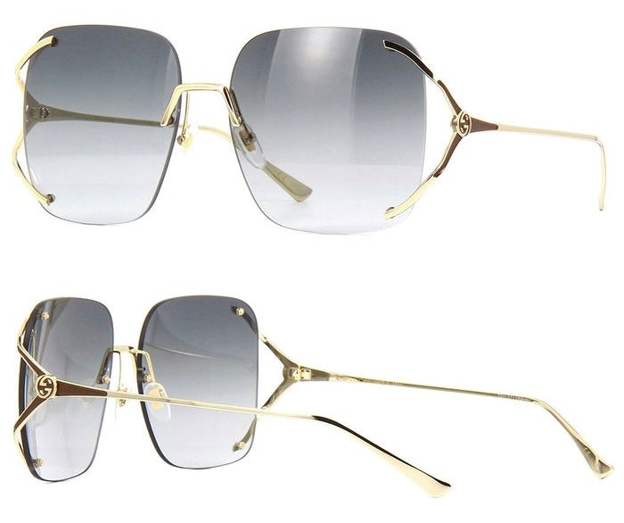 Brand New Gucci Square Metal Sunglasses for Men and Women Gray Lenses