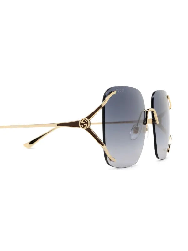 Brand New Gucci Square Metal Sunglasses for Men and Women Gray Lenses