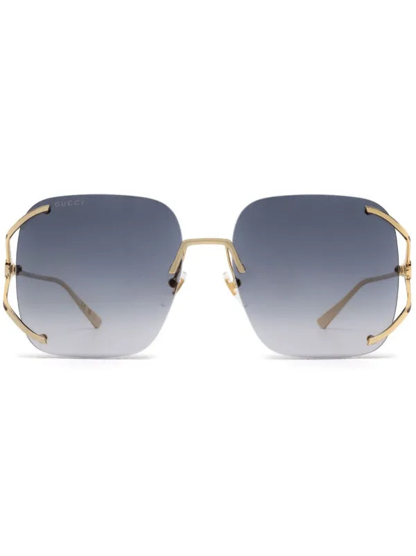 Brand New Gucci Square Metal Sunglasses for Men and Women Gray Lenses