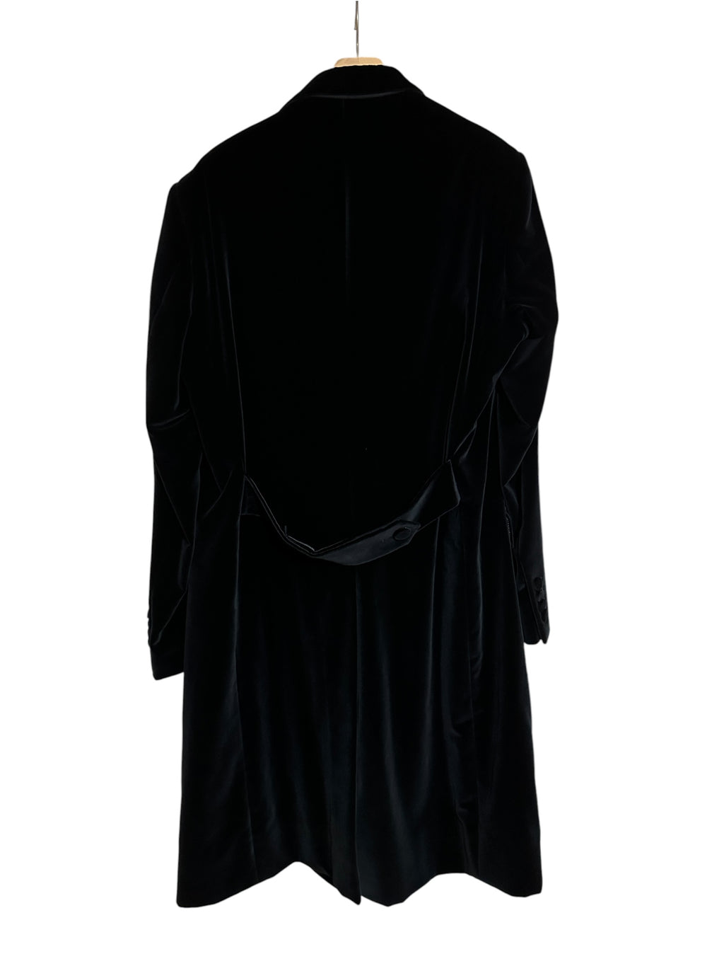 Brand New DOLCE & GABBANA Velvet Velour  Long Coat Black Size 58