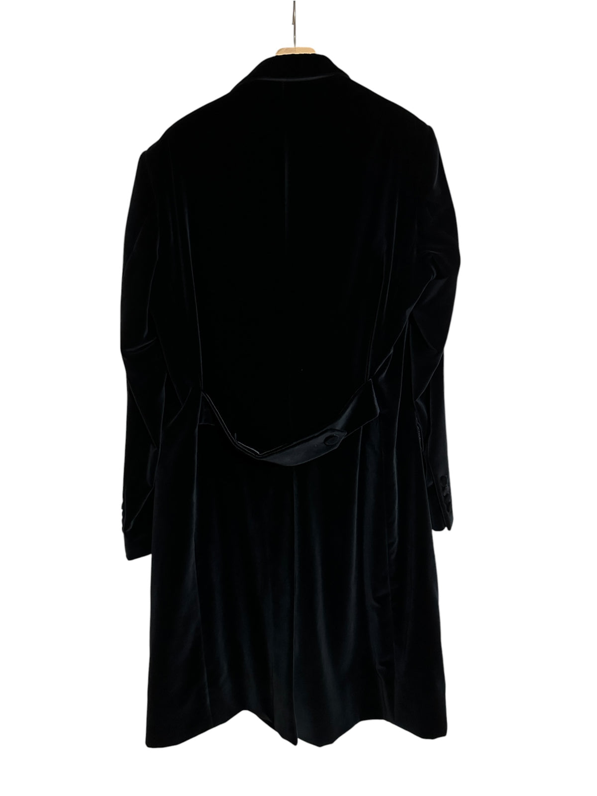 Brand New DOLCE & GABBANA Velvet Velour  Long Coat Black Size 58