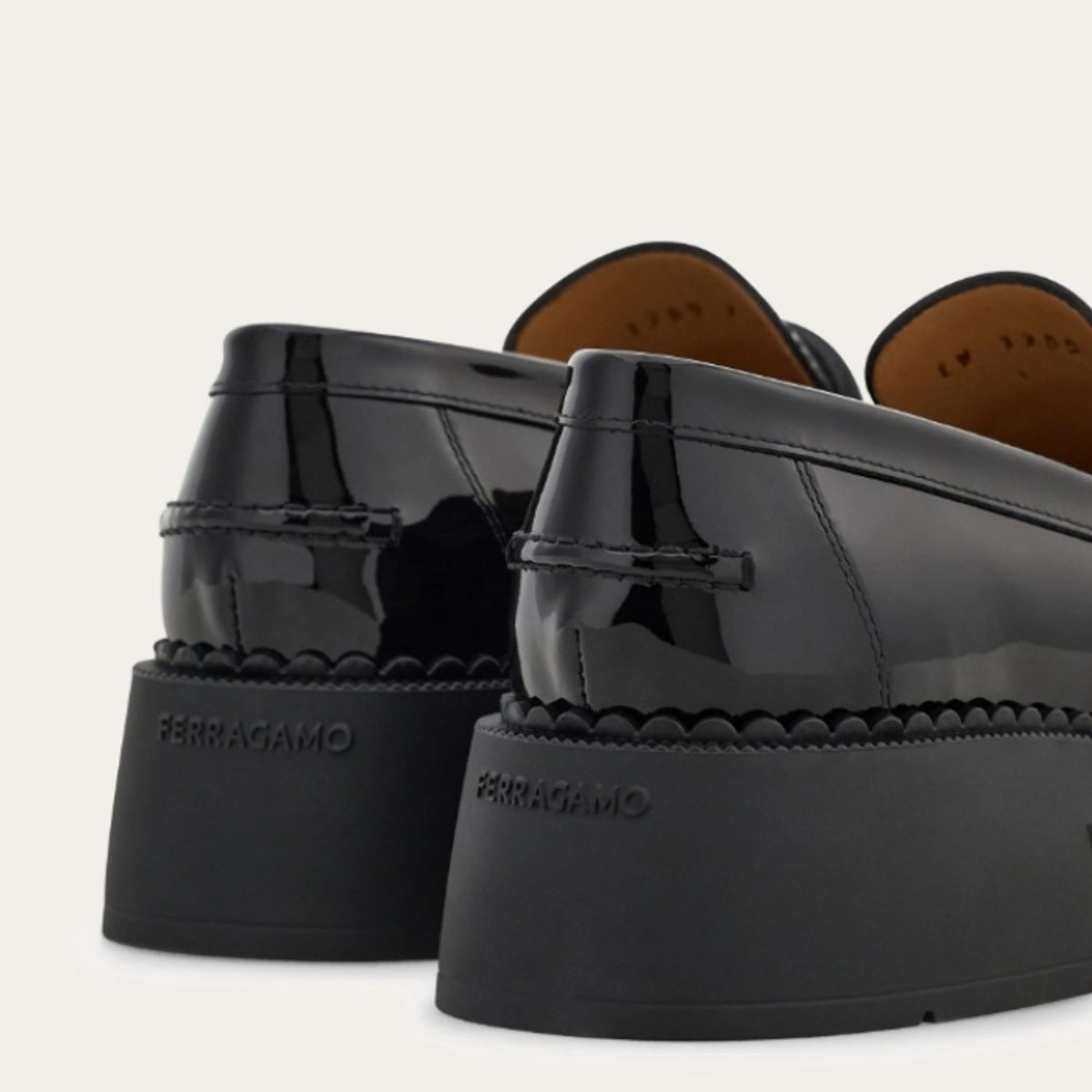 Ferragamo Caminia Patent Gancini Chunky Loafers  9 26.5cm Woman Men