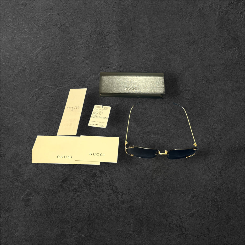 Brand New Gucci Square Metal Sunglasses for Men and Women Gray Lenses