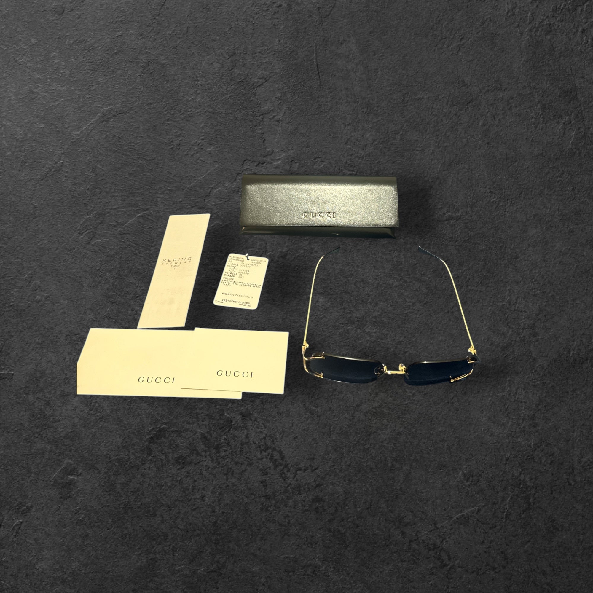 Brand New Gucci Square Metal Sunglasses for Men and Women Gray Lenses