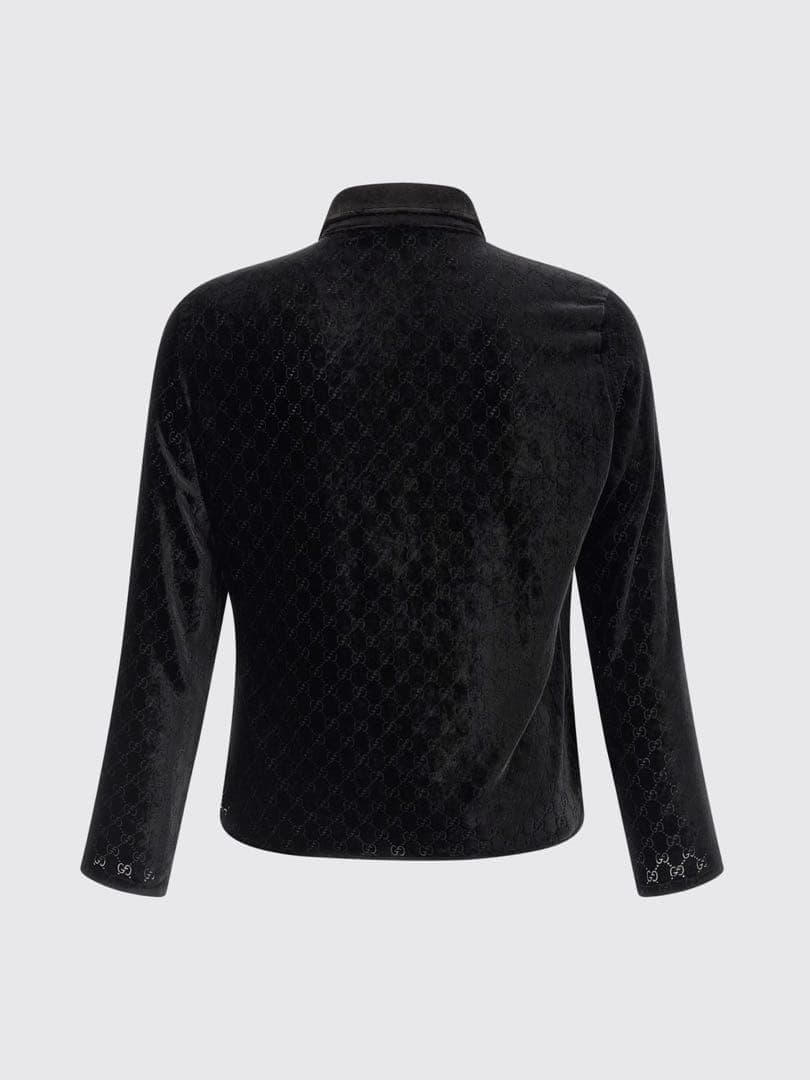 Runway 26SS Stretch GG velvet Velour devoré shirt blouse 52