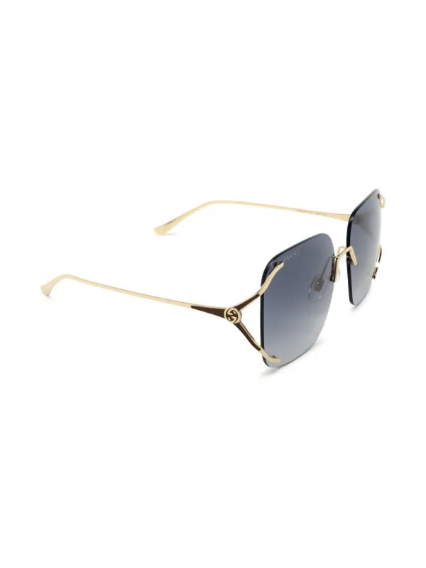 Brand New Gucci Square Metal Sunglasses for Men and Women Gray Lenses