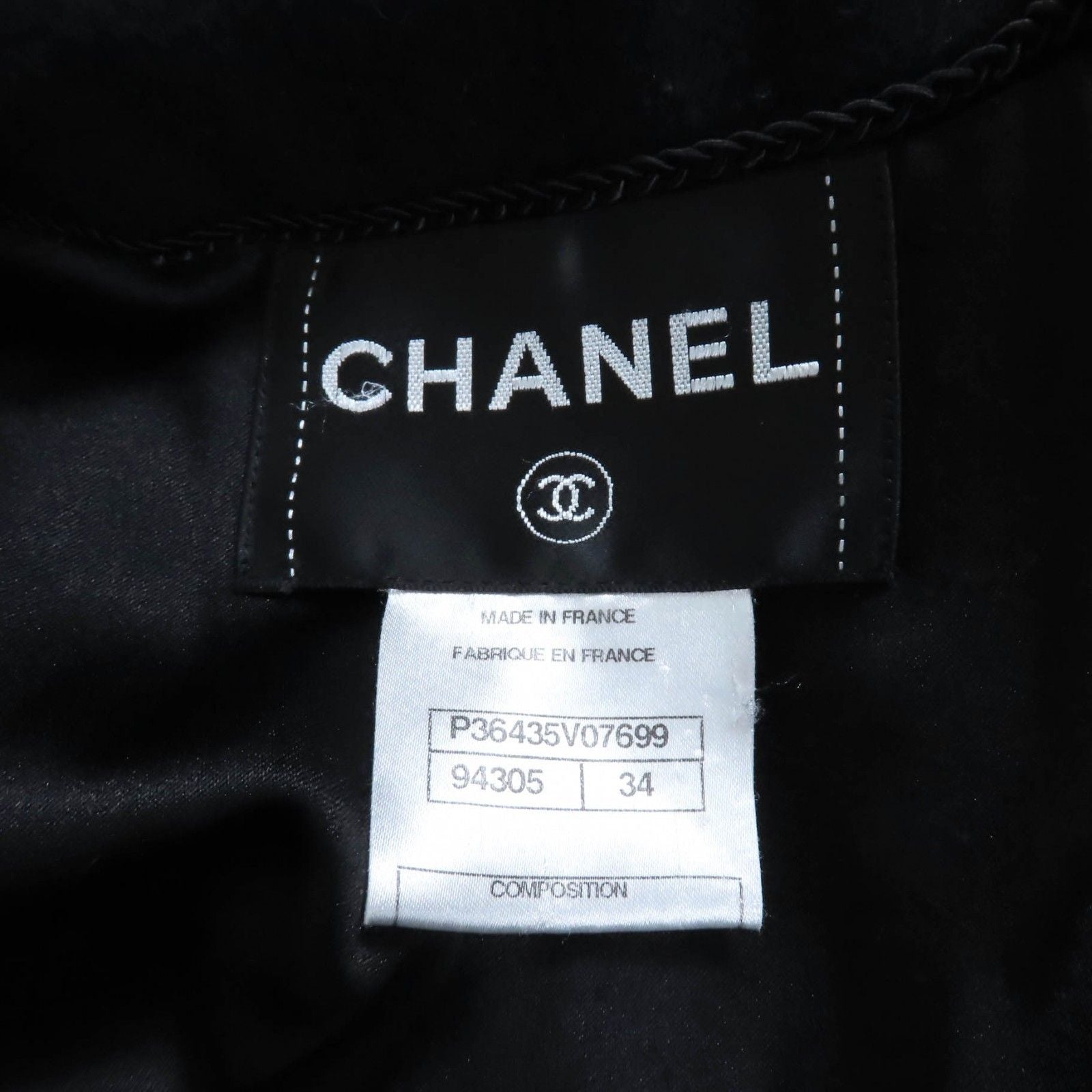 CHANEL Cashmere Belted CC Logo Button Long Coat Black Size 34