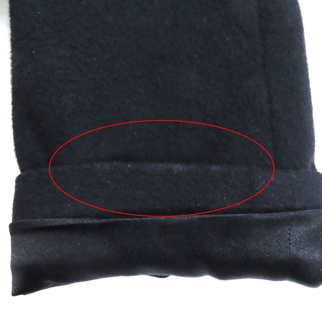 CHANEL Cashmere Belted CC Logo Button Long Coat Black Size 34