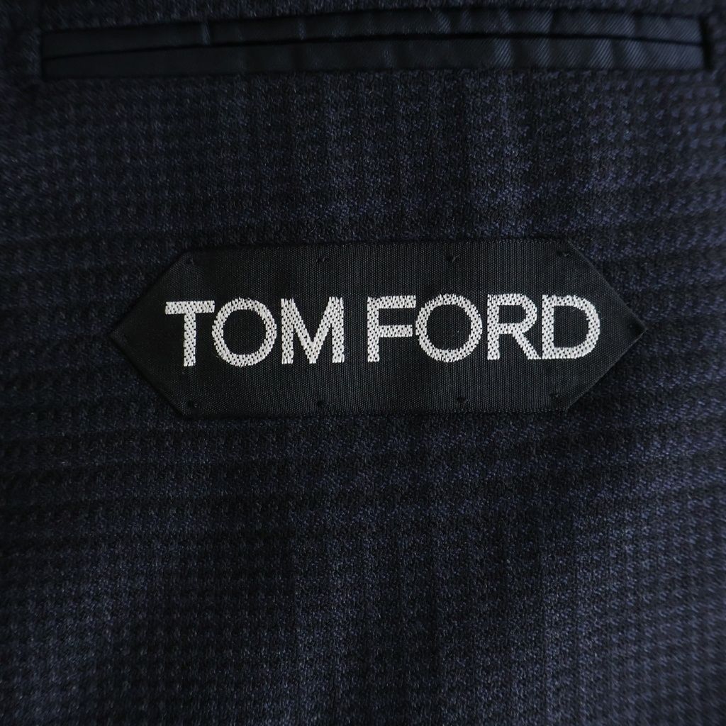TOM FORD Checked Wool Single-Breasted Tailored Jacket Dark Grey Size 46C