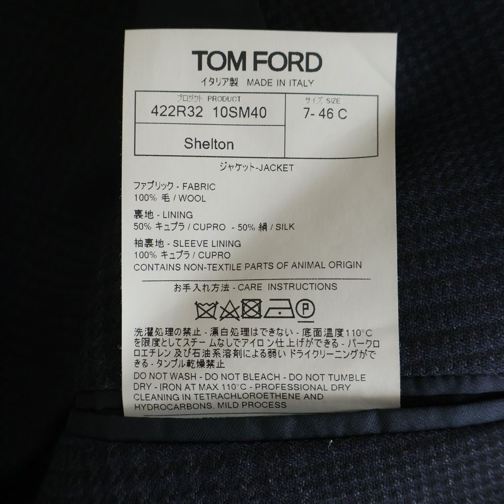 TOM FORD Checked Wool Single-Breasted Tailored Jacket Dark Grey Size 46C