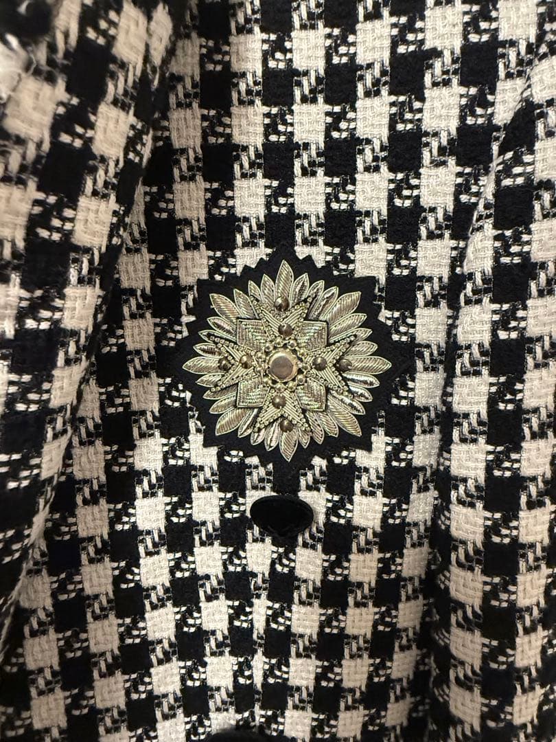 BALMAIN Patterned Double-Breasted Jacket Size 52