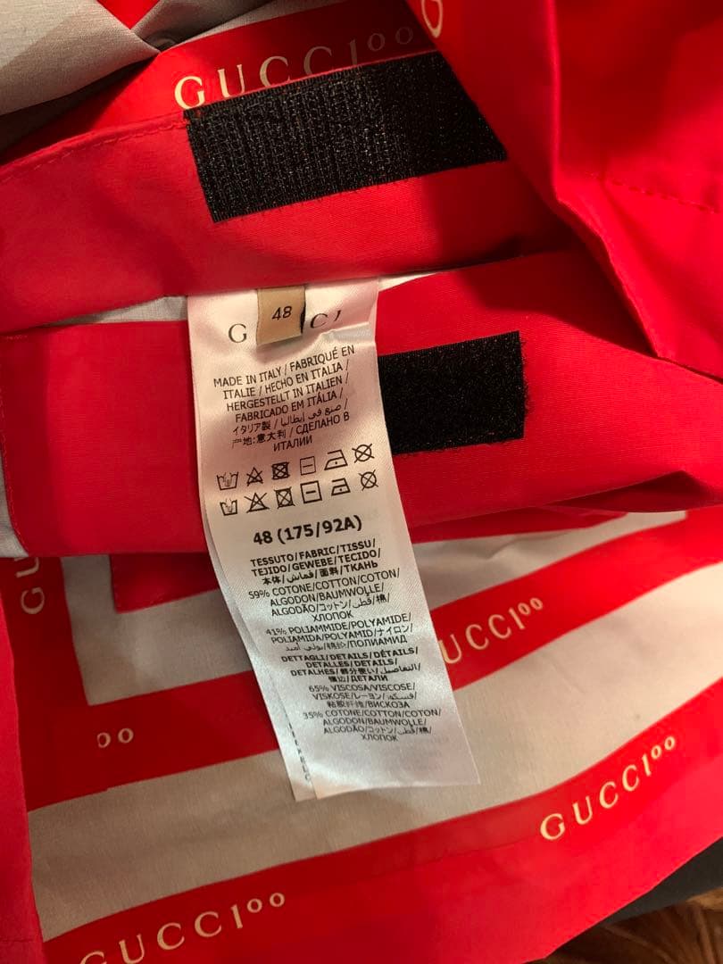 NWT GUCCI 100 Cotton Blend Zip Hood Jacket Red Size 48