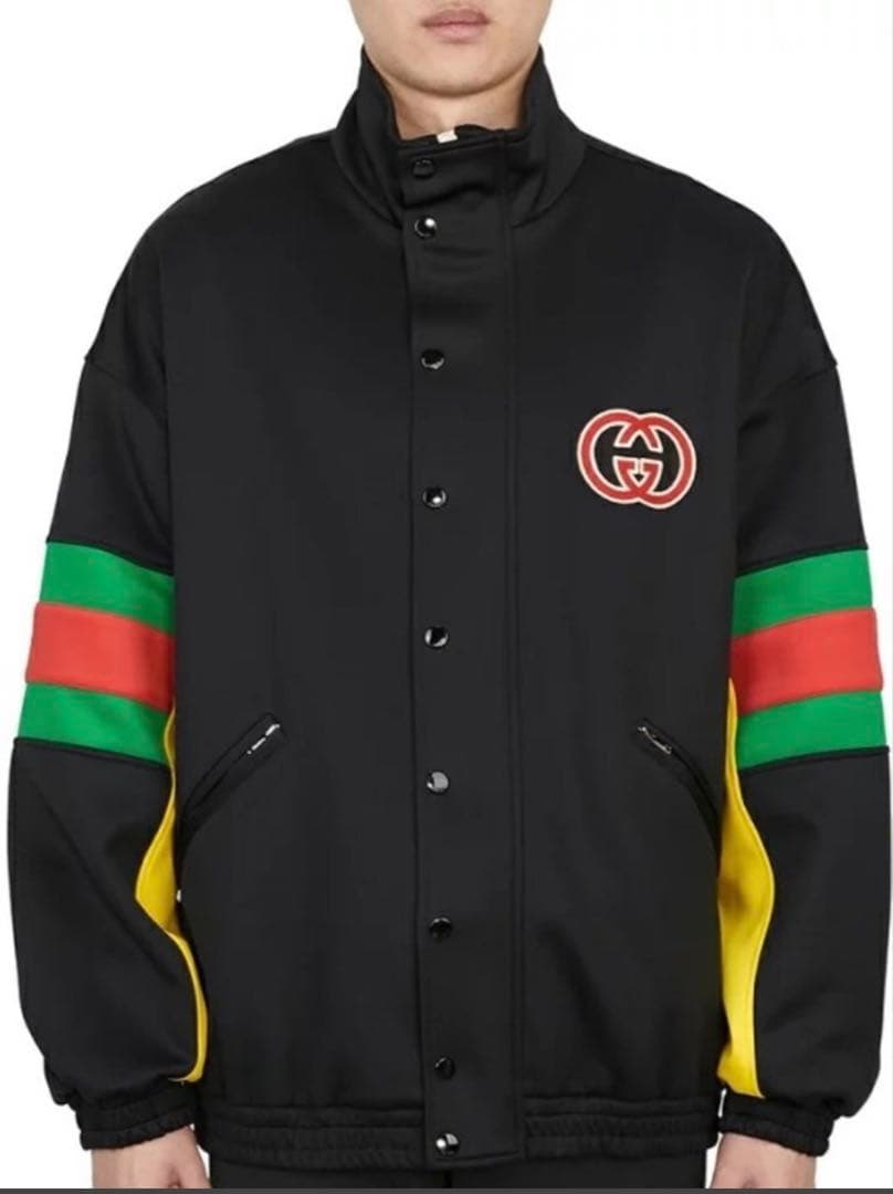 NWT GUCCI G Patch x Web Stripe Jacket Size XL