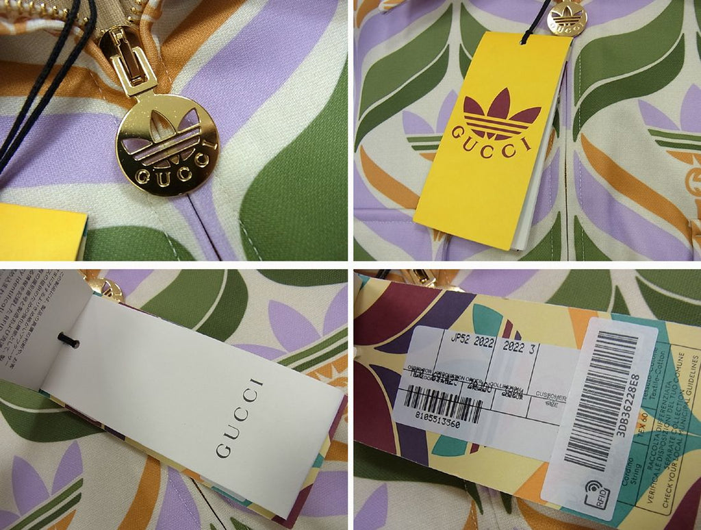 GUCCI x adidas 22AW トレフォイルプリント ジップ ブルゾン ジャケット マルチカラー サイズ52