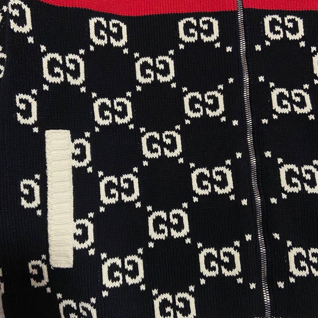 GUCCI GG Pattern Knit Blouson Jacket Multicolour Size L