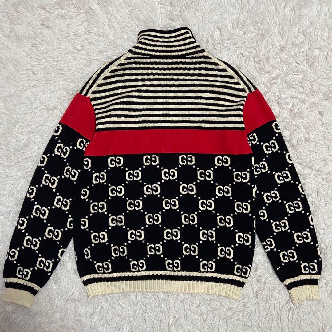 GUCCI GG Pattern Knit Blouson Jacket Multicolour Size L