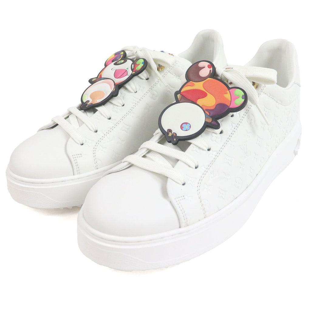 LOUIS VUITTON x Takashi Murakami 2024 Timeout Line Leather Panda Monogram Low-Top Sneaker White Size 42