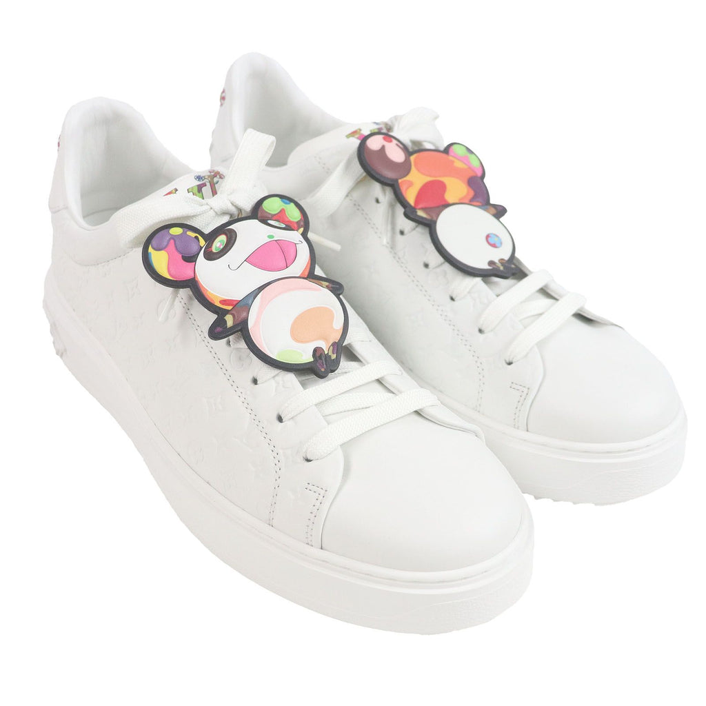 LOUIS VUITTON x Takashi Murakami 2024 Timeout Line Leather Panda Monogram Low-Top Sneaker White Size 42