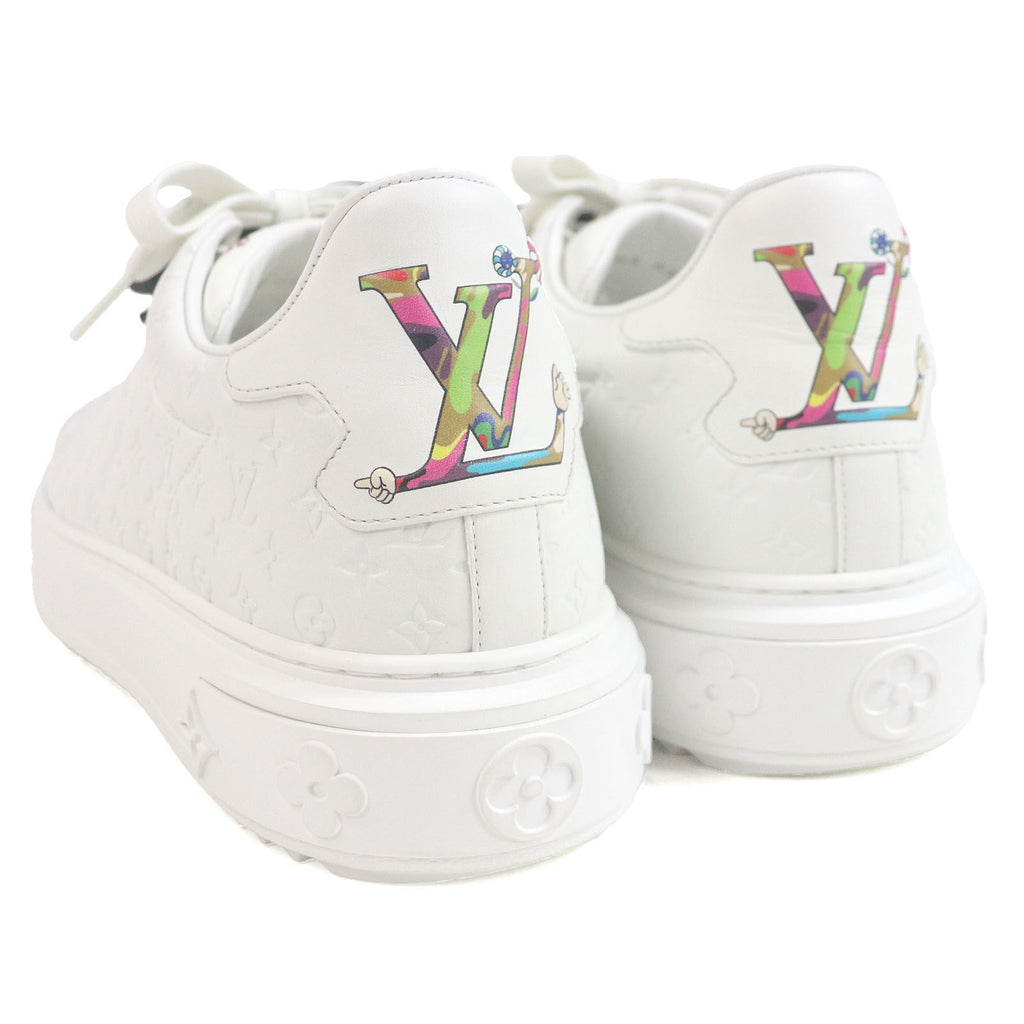 LOUIS VUITTON x Takashi Murakami 2024 Timeout Line Leather Panda Monogram Low-Top Sneaker White Size 42