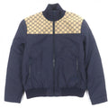 GUCCI 24SS GG Canvas Logo Patch Padded Zip-Up Blouson Navy Beige Size 50