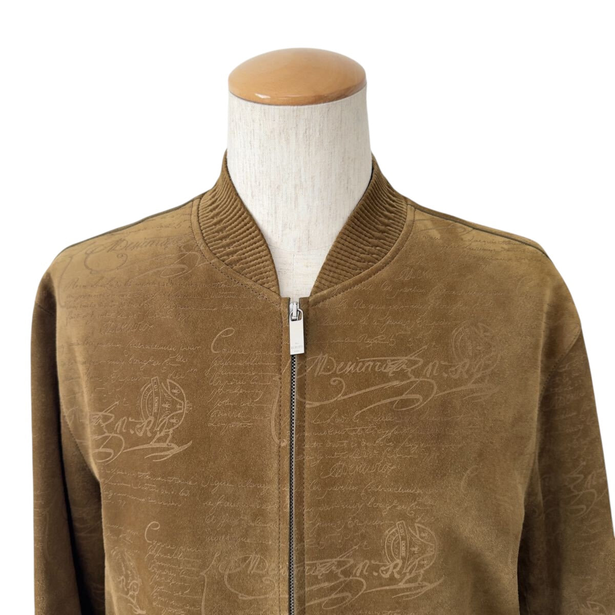 $9000 Berluti 2023 Limited Calligraphy Scritto Suede Leather Bomber Jacket Brown Size 48