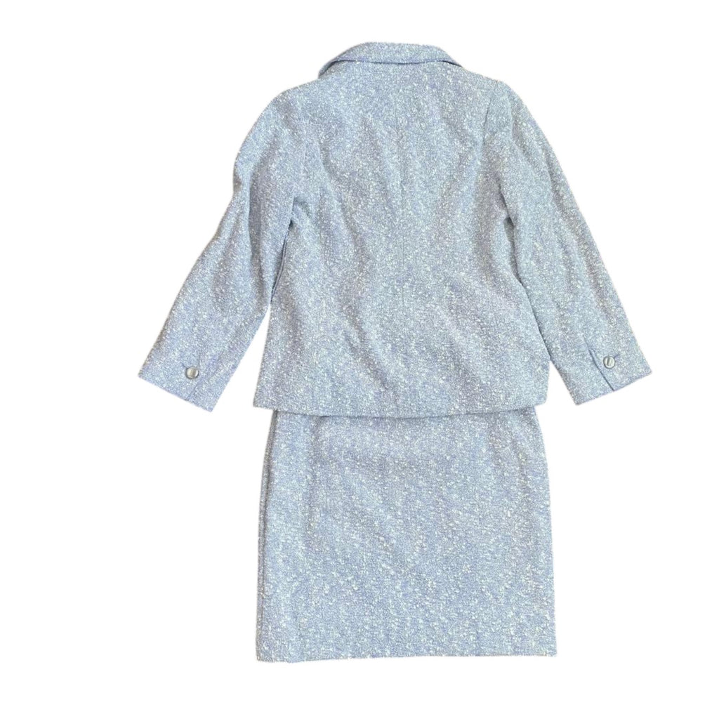 CHANEL 98P Mixed Tweed Jacket & Skirt Set Lavender Size 38
