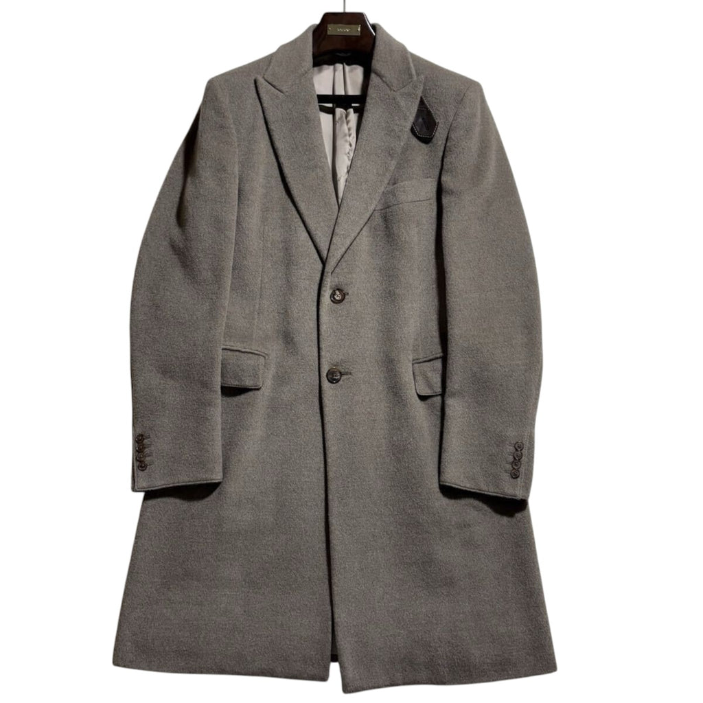 Hermes 100% Cashmere Chester Coat Greige Size 50 XL