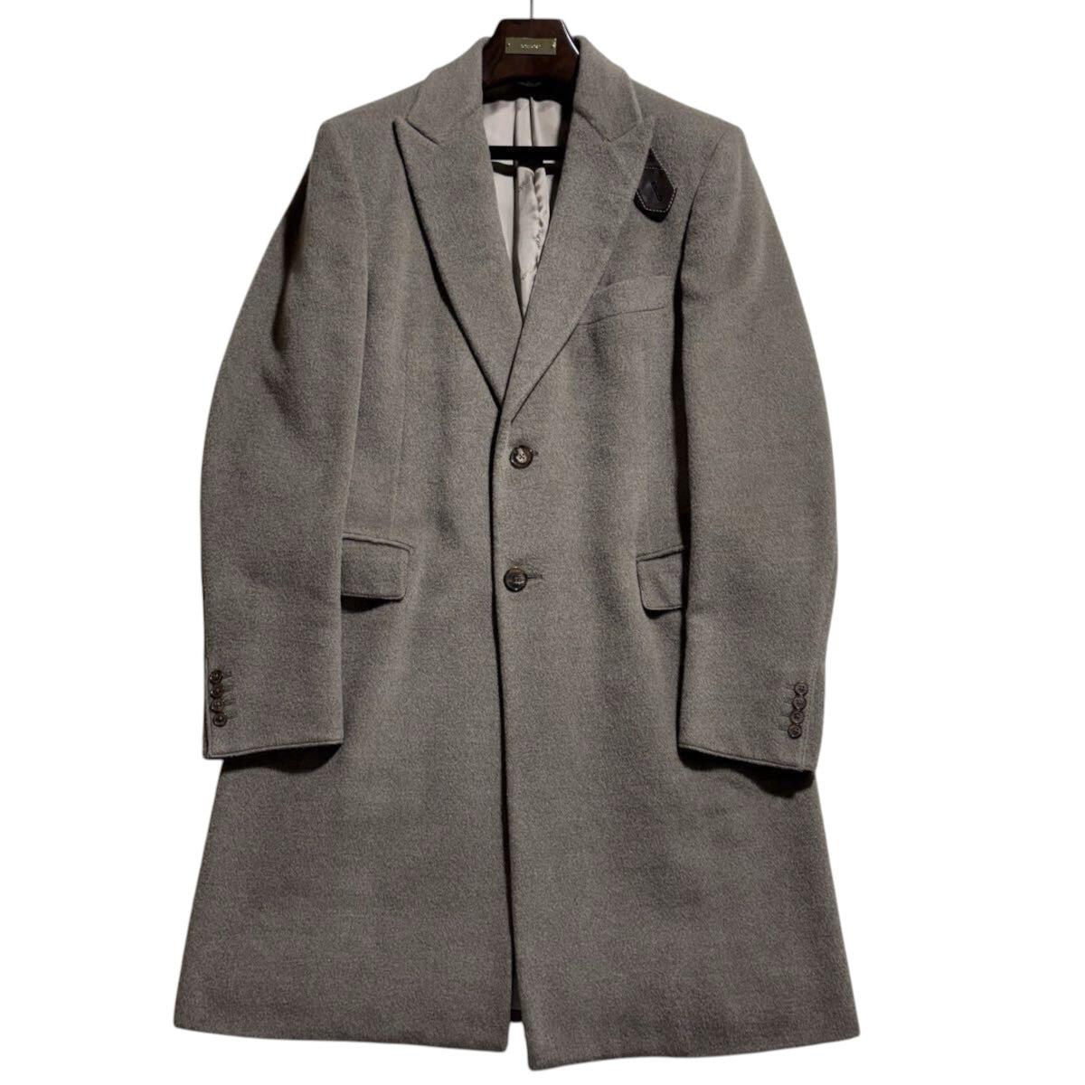 Hermes 100% Cashmere Chester Coat Greige Size 50 XL