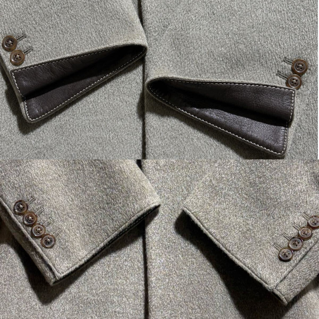 Hermes 100% Cashmere Chester Coat Greige Size 50 XL