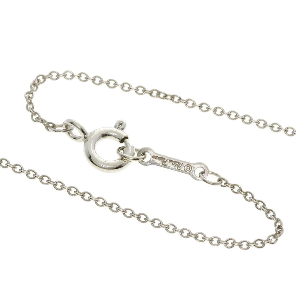 TIFFANY & Co. Double Loving Heart Pink Sapphire Silver Necklace