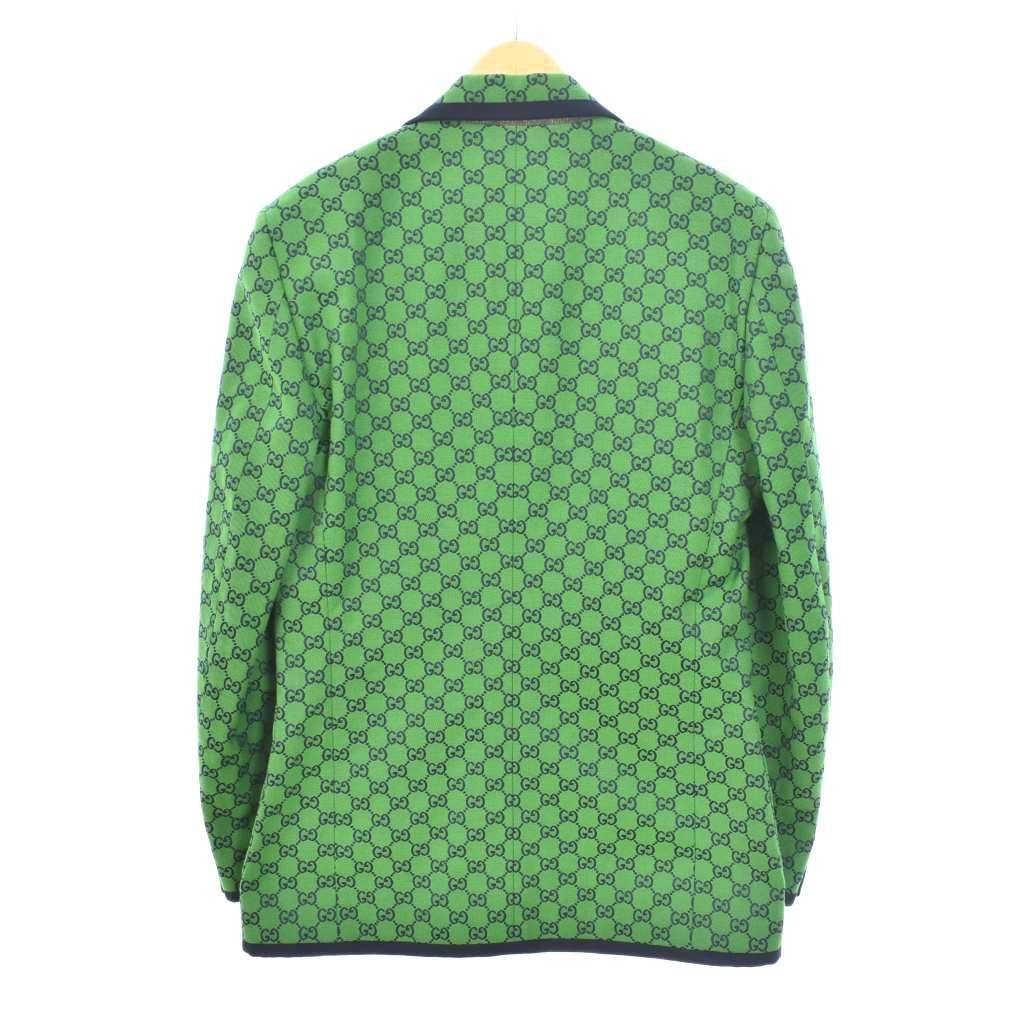 GUCCI GGオールオーバープリント テイラードジャケット サイズ48 — グリーン