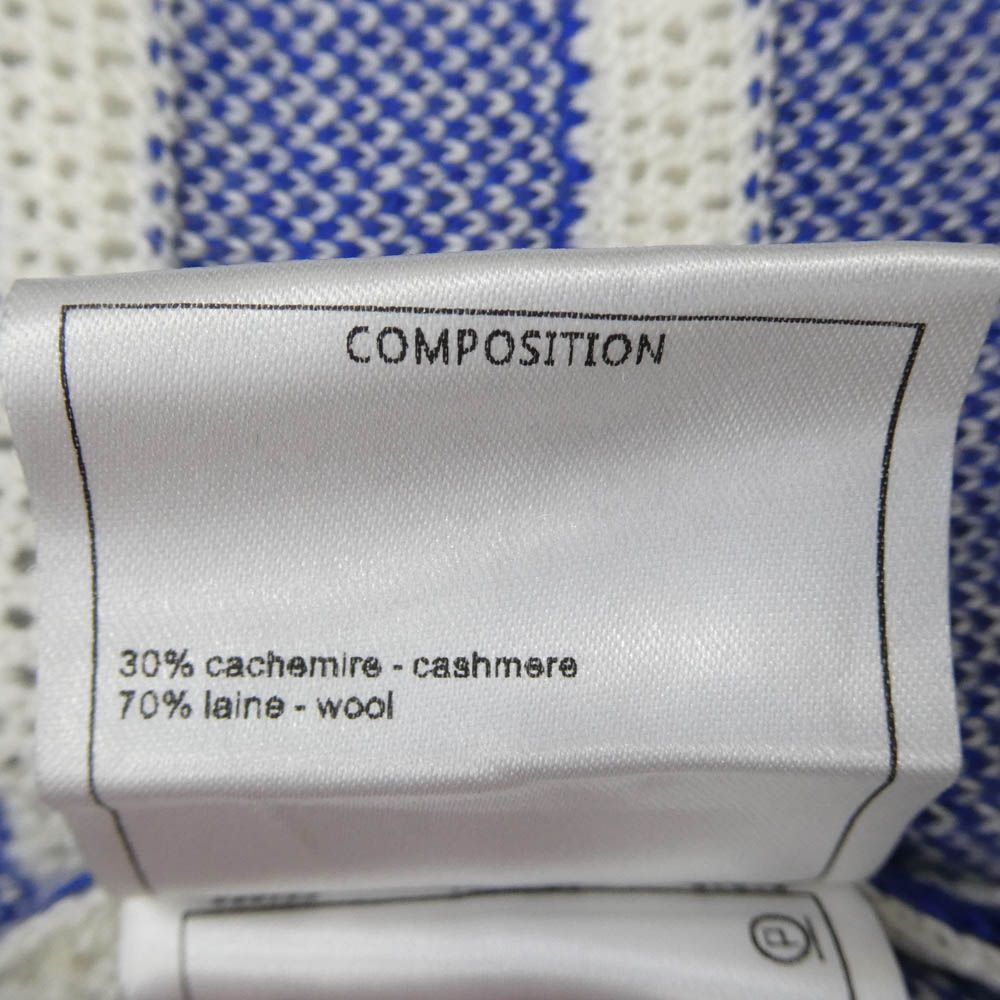 CHANEL Cashmere Wool Striped Sequin Knit Dress Blue & White Size 36
