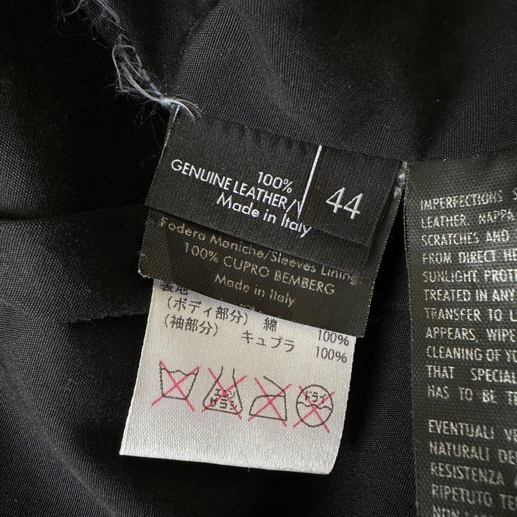 Tom Ford-Era Gucci Genuine Leather Single-Breasted Jacket Navy Size 44