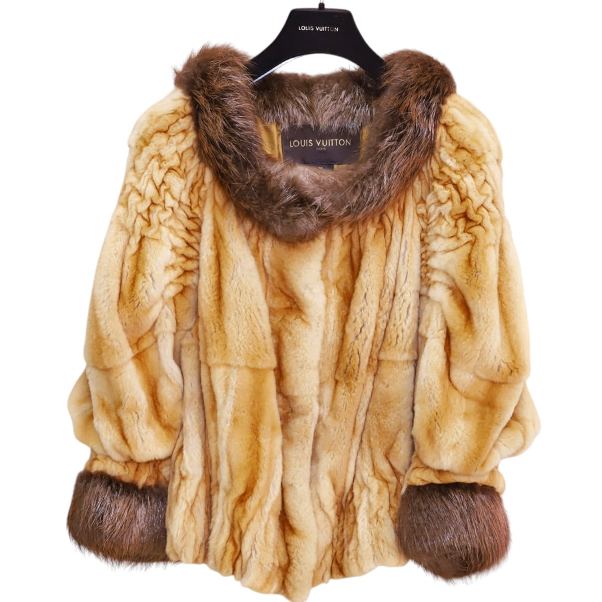 Louis Vuitton Near-New Sheared Weasel Fur Coat Size 36