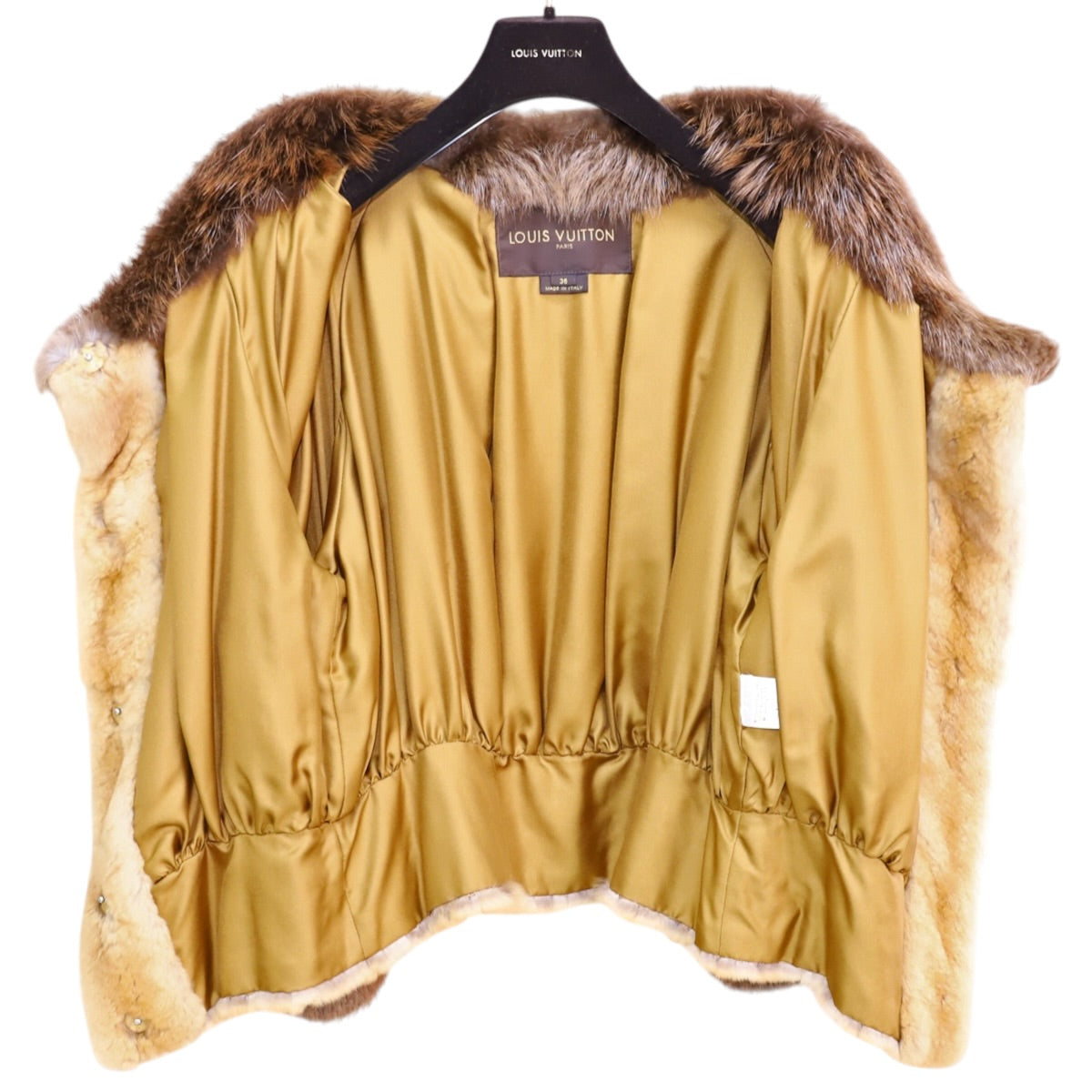Louis Vuitton Near-New Sheared Weasel Fur Coat Size 36