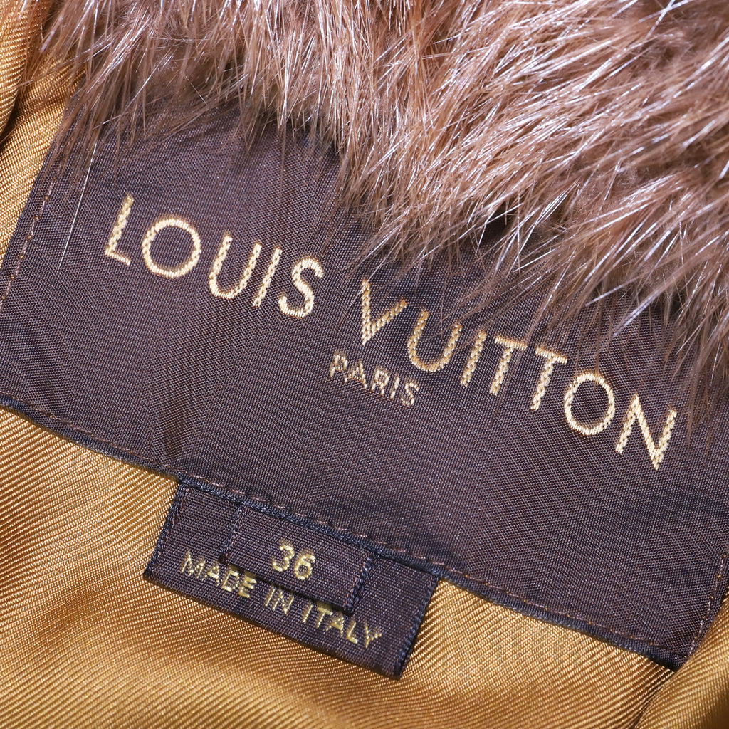 Louis Vuitton Near-New Sheared Weasel Fur Coat Size 36