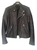 TOM FORD Icon Biker Cowhide Leather Jacket Dark Brown Size 46