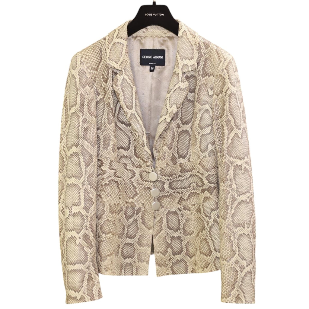 GIORGIO ARMANI Python Leather Jacket Size 38