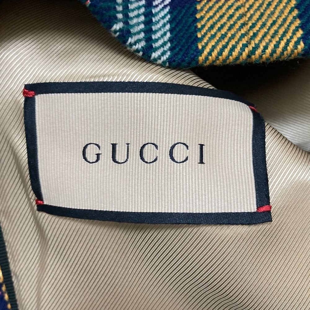 GUCCI METAMORFOSI Check Riders Tailored Jacket Size 46 — Yellow / Green