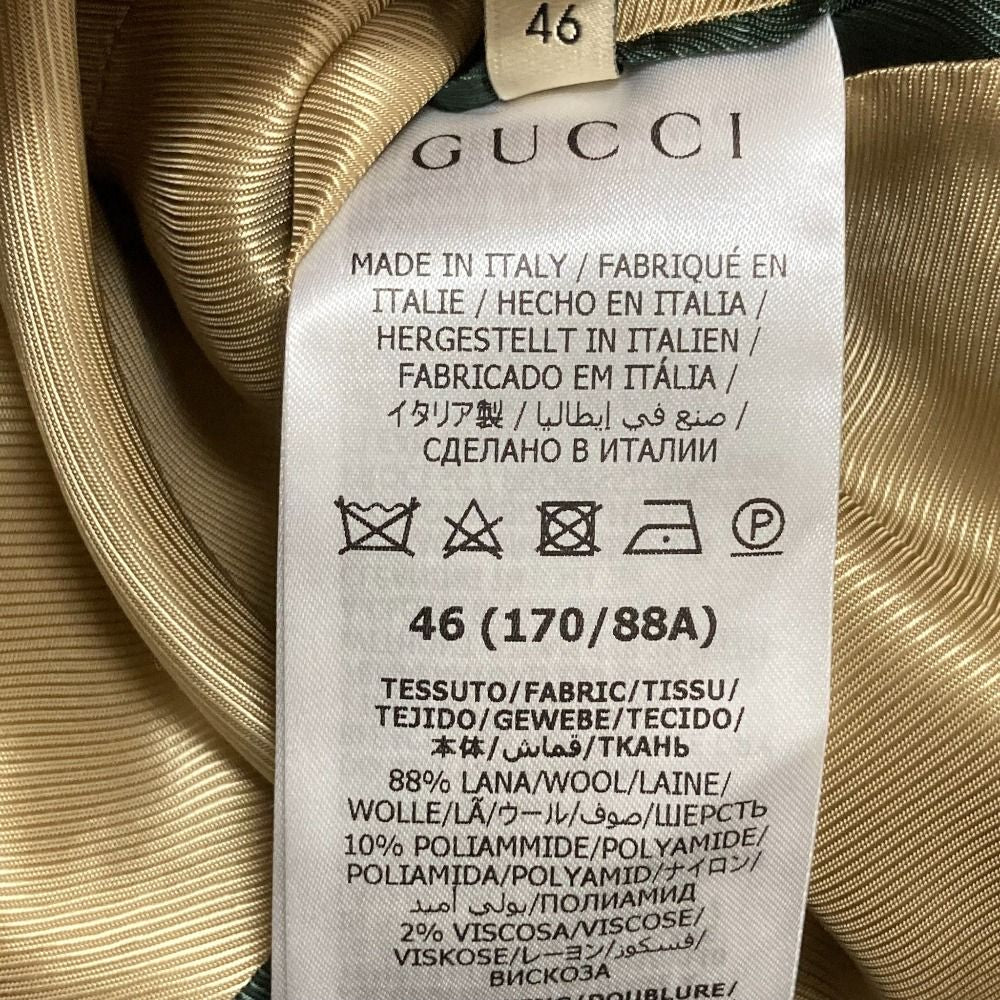 GUCCI METAMORFOSI Check Riders Tailored Jacket Size 46 — Yellow / Green