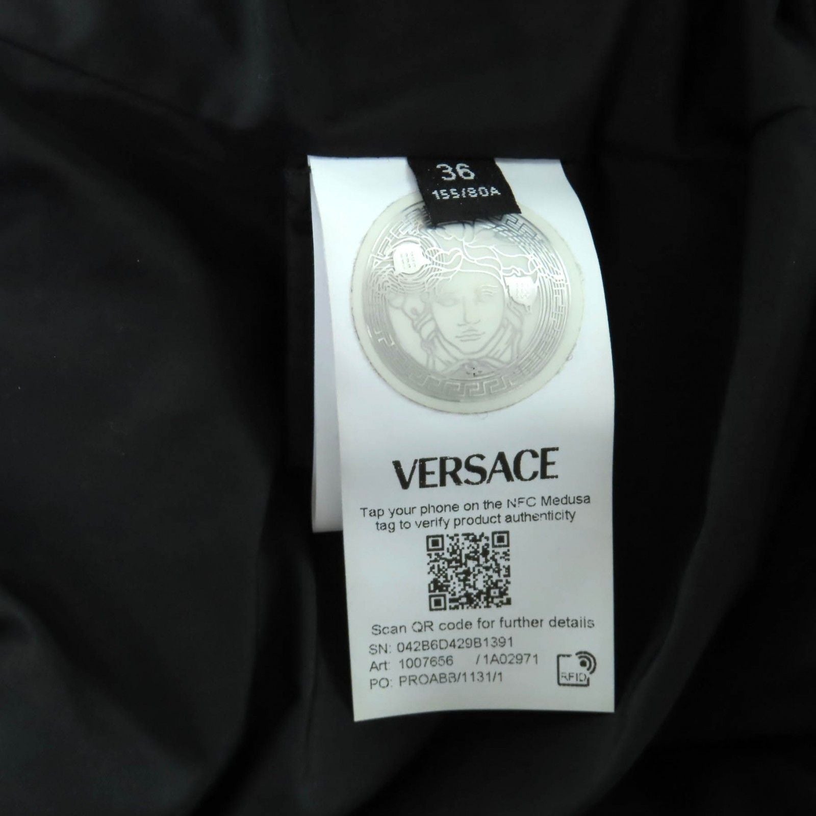 VERSACE Medusa Zip-Up Down Coat Black Size 36 (2024)