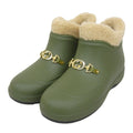 GUCCI Interlocking G Wool Lining Rubber Boa Short Boots – Khaki Green Size 38 – Unworn