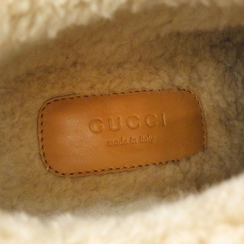 GUCCI Interlocking G Wool Lining Rubber Boa Short Boots – Khaki Green Size 38 – Unworn