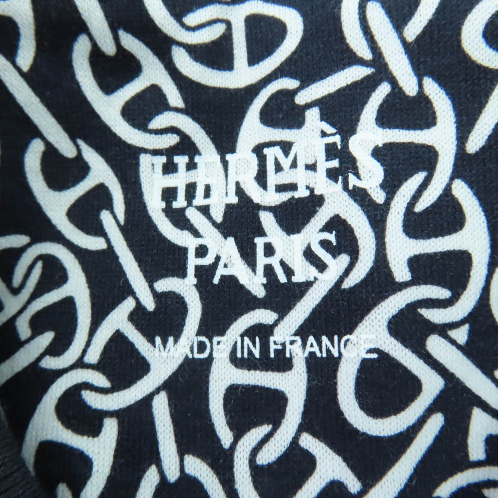 HERMÈS 24SS Chaîne d’Ancre Naoussa Cotton Short-Sleeve Dress – Black & White Size 36