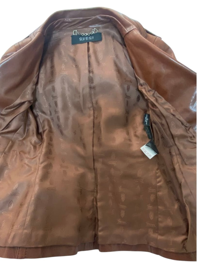 GUCCI Women's Leather Jacket Size 36