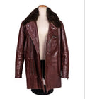 GUCCI Brown Leather Double Rider Biker Jacket Size 48